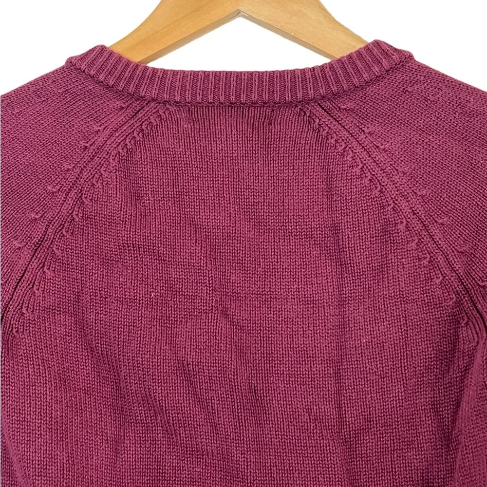 Lands’ End | Burgundy knit uniform zip font sweater size small